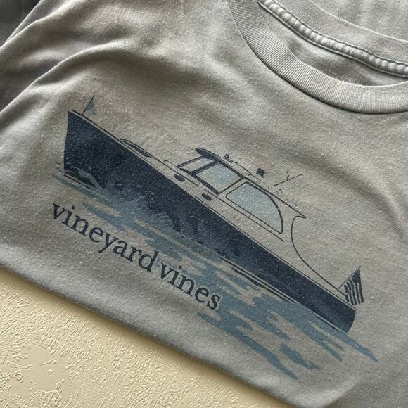 Vineyard Vines Light Blue Boat Graphic Tee | Island T-Shirt | Size M - Picture 6 of 6